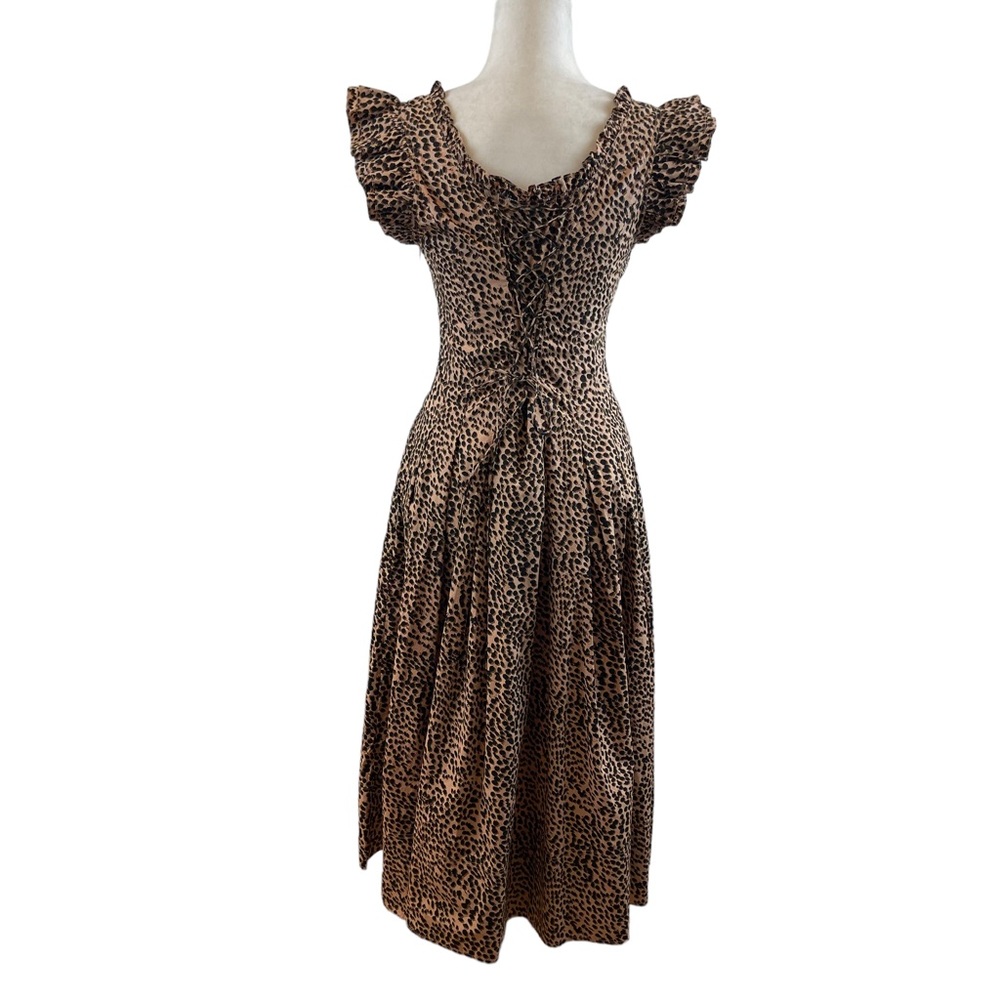 Ulla Johnson Cheetah Print Camille Midi Dress Sz. 4 - Picture 6 of 13